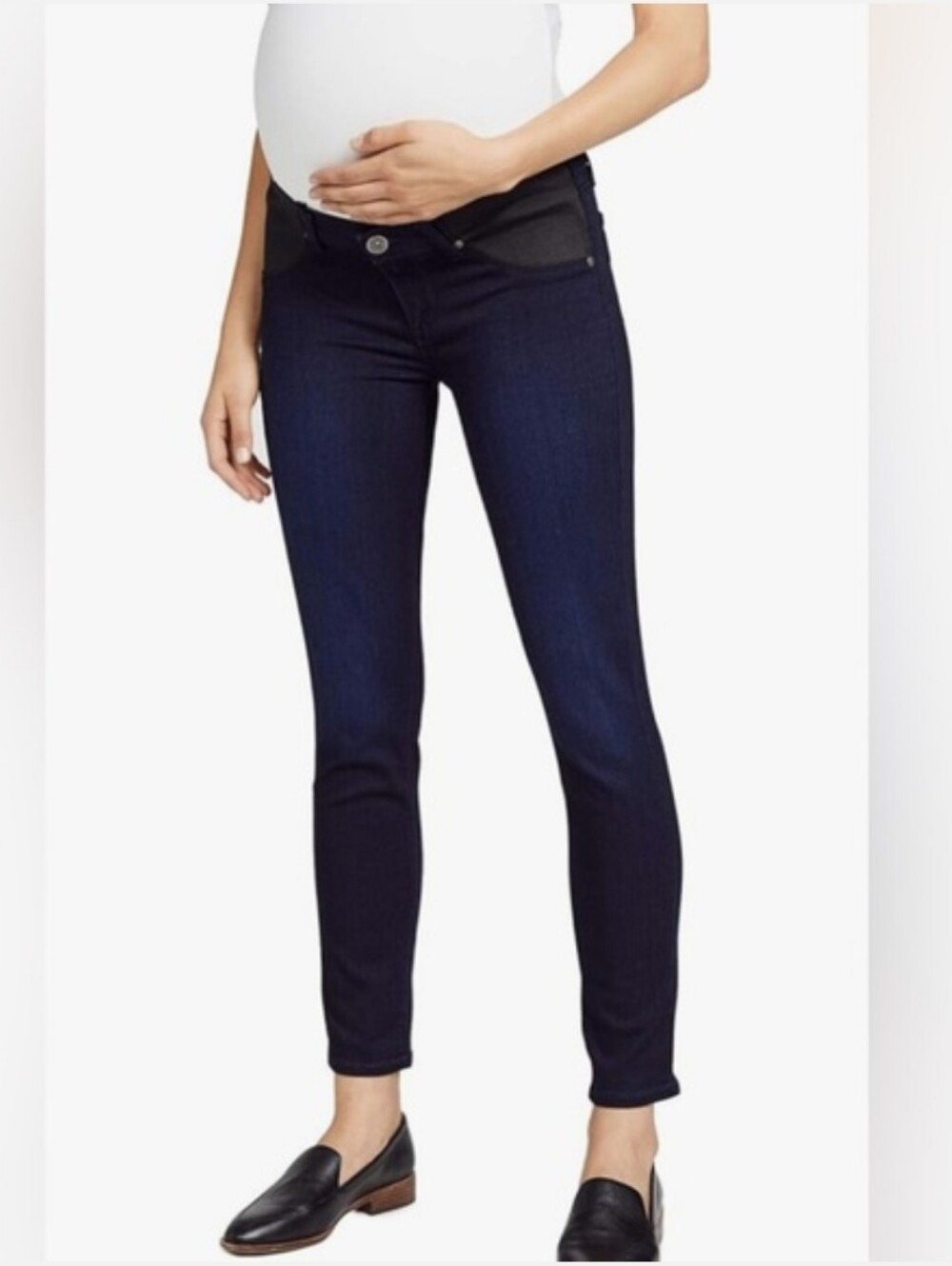 PAIGE Verdugo Dark Wash Maternity Skinny Ankle Jeans